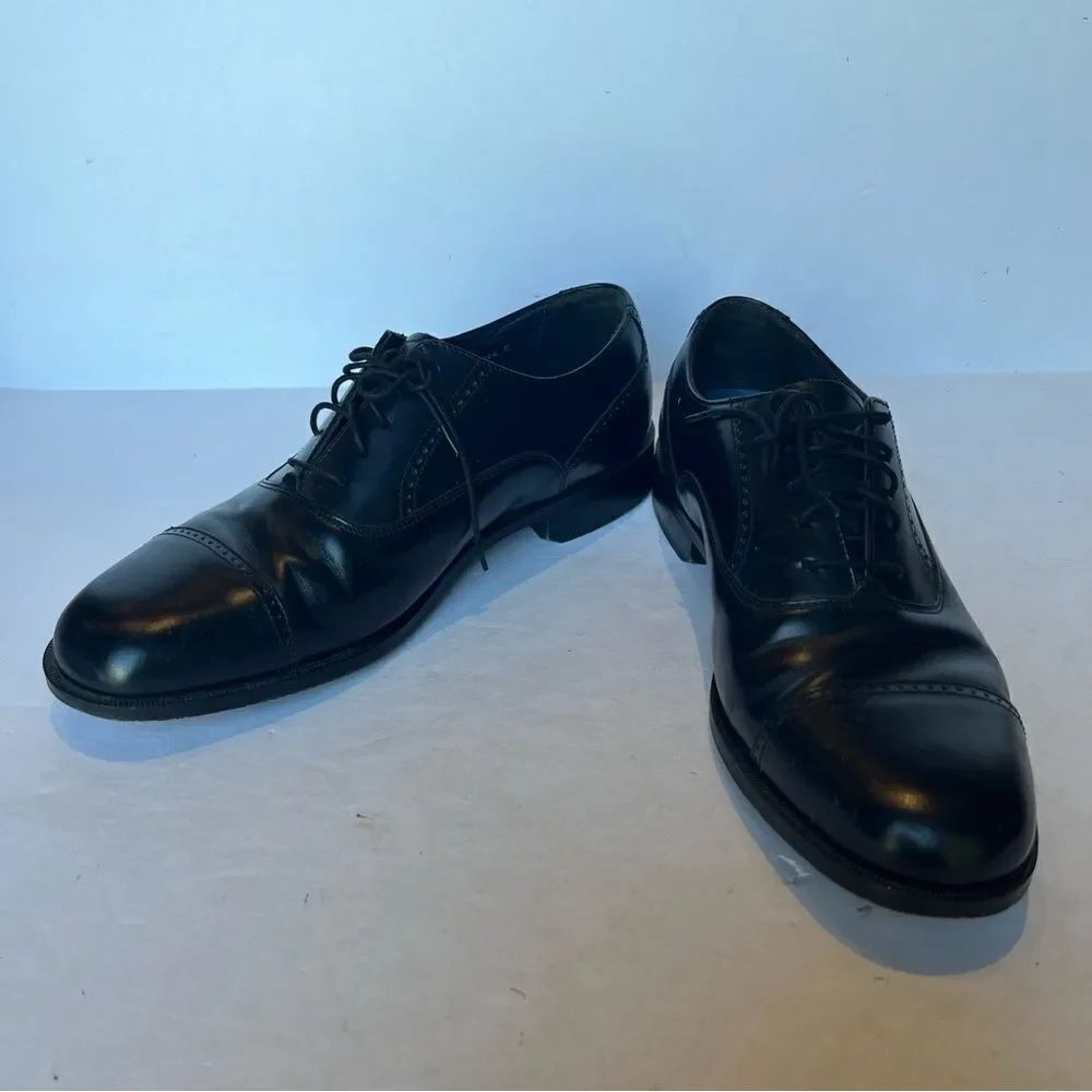 Bostonian Men's Cap Toe Black Leather Dress Shoes Lace Up Size 10